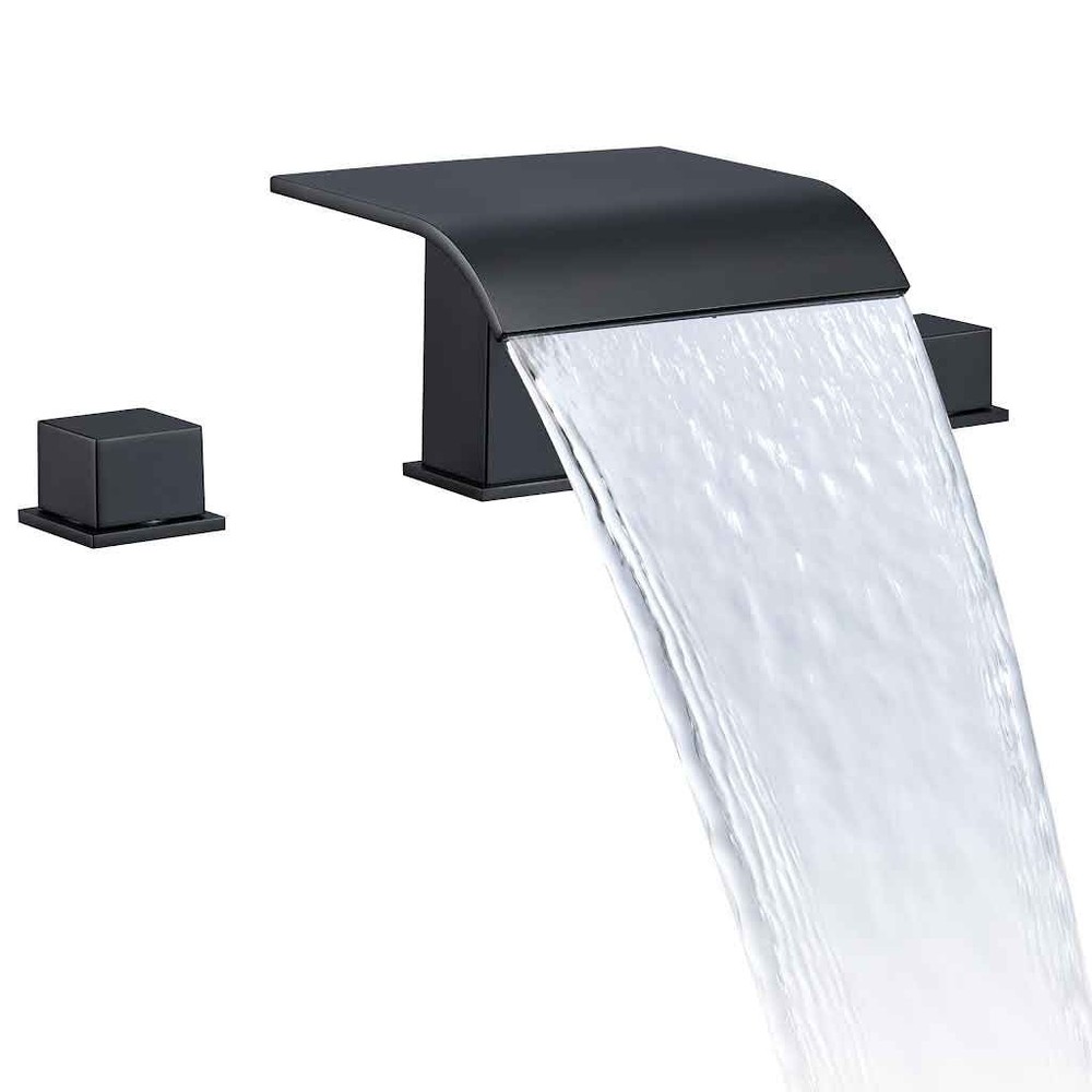 Rigobal Deck Mount Bathtub Faucet, Oil Rubbed Bronze Waterfall Roman Tub Filler