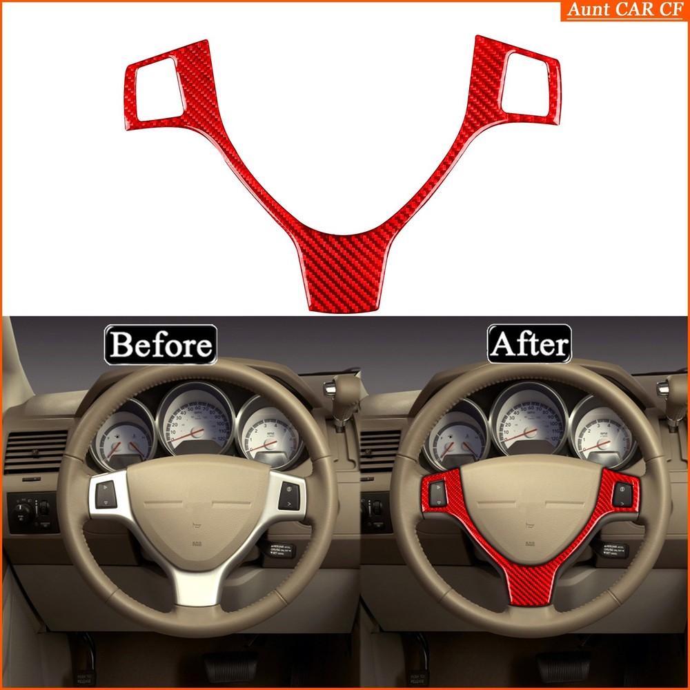 Red Carbon Fiber  Steering Wheel Panel Trim For Dodge Grand Caravan  2008-2010