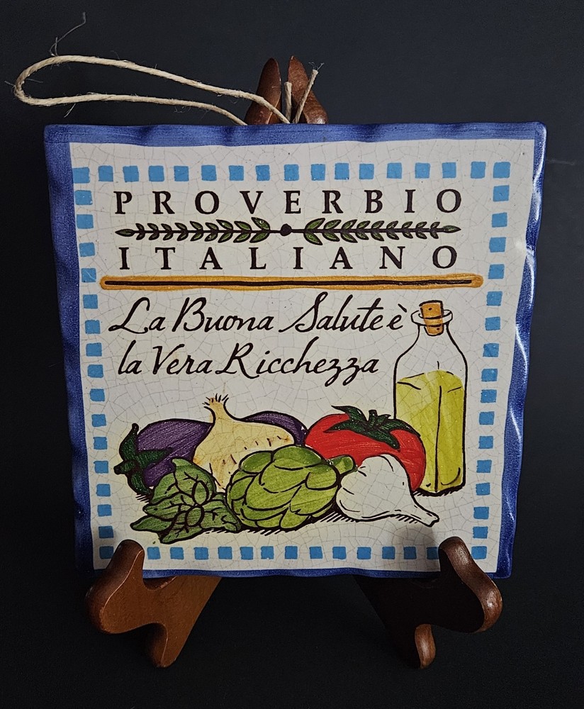Italian Ceramic Wall Tile Trivet Cortopassi Family Hand Painted & Signed 6 X 6