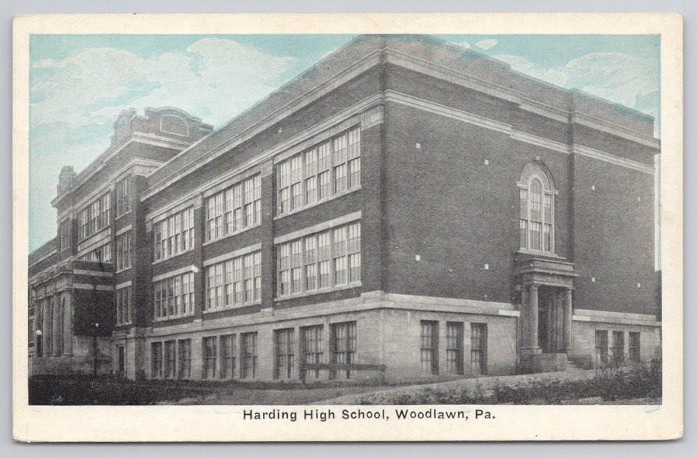 Vintage Harding High School Woodlawn PA Postcard Aliquippa Early 1900s