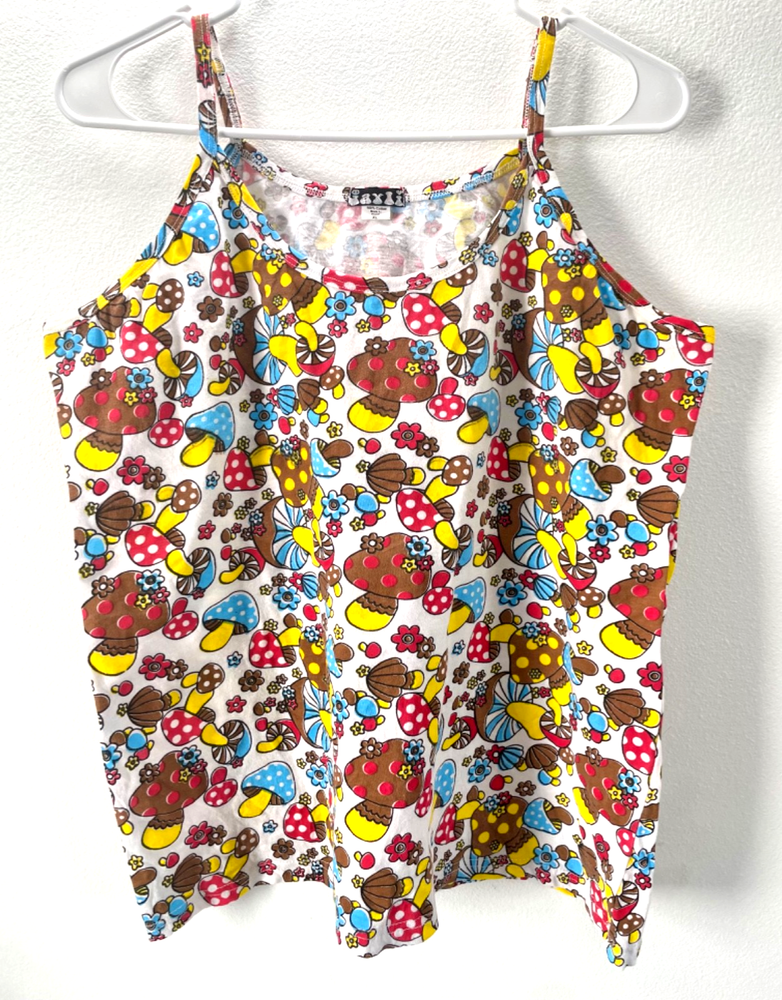 Jayli Boho Hippie Clothing XL Mushrooms 100% CottonTank Top for Festival Summer