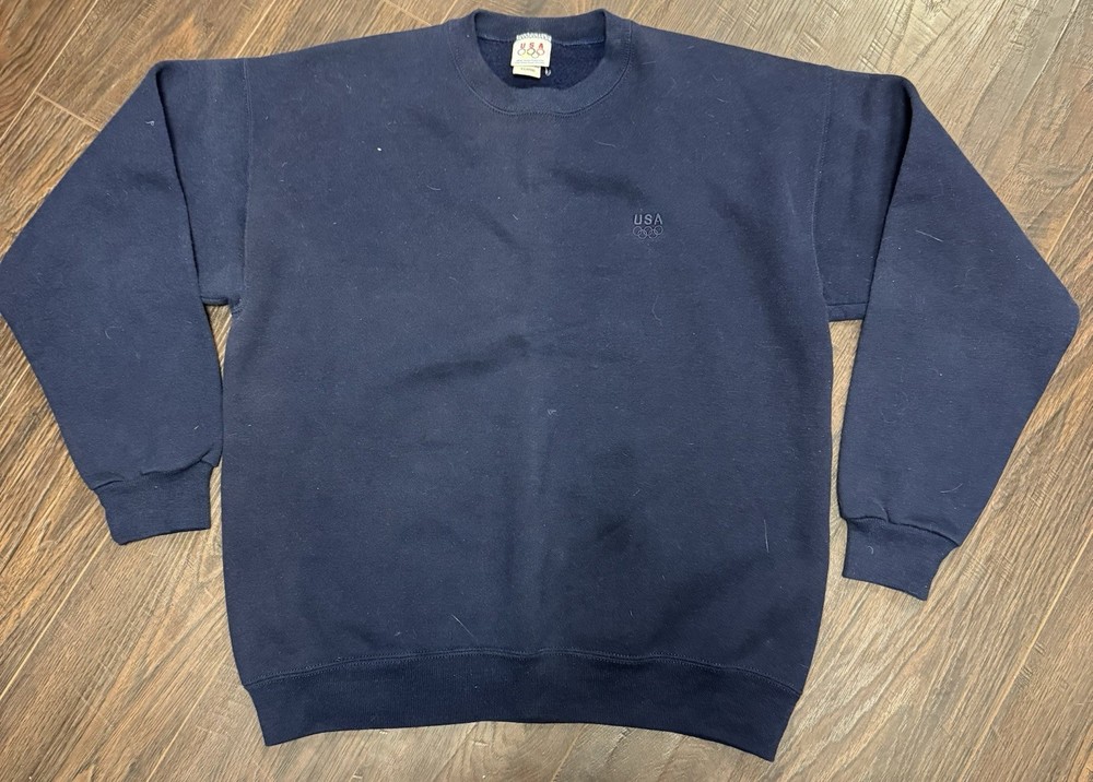 Vintage Olympics Crewneck Sweatshirt Men’s Size Adult XL JCPenney USA Navy Blue