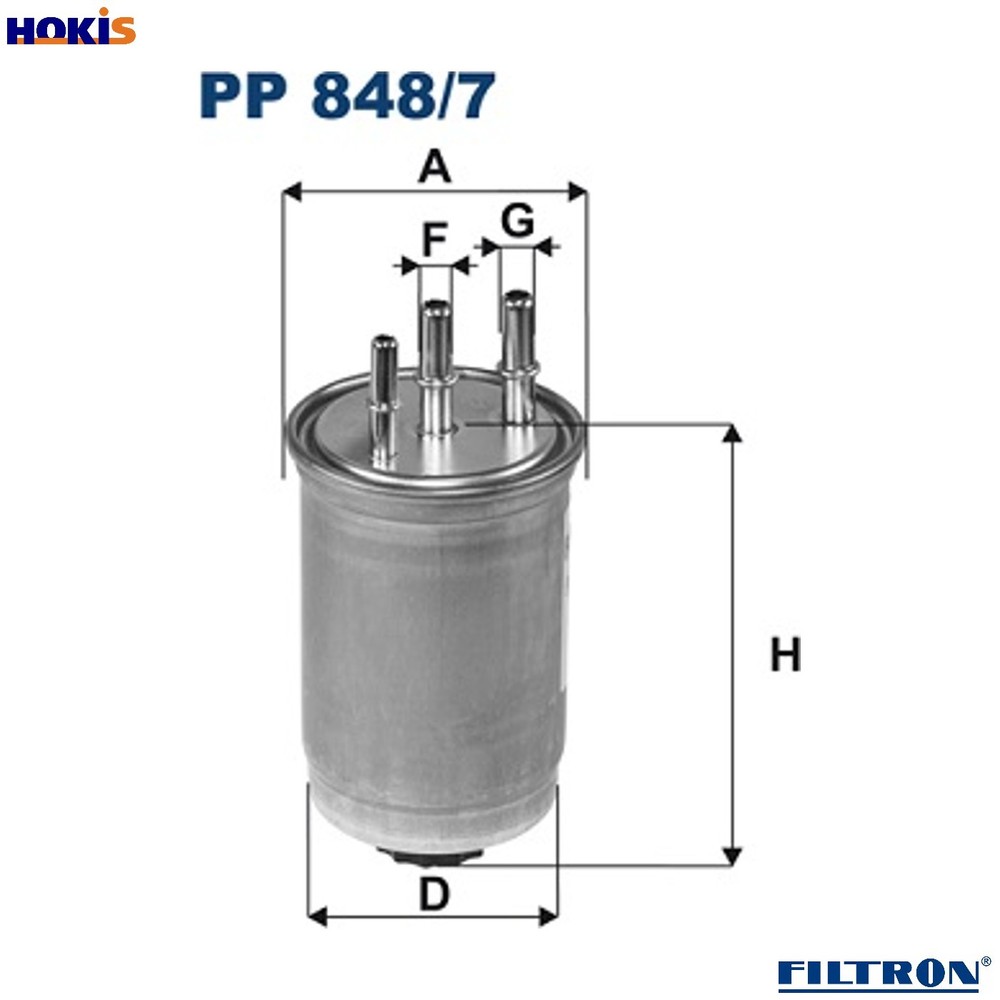 FUEL FILTER PP 848/7 FOR FORD RWPA/RWPB/RWPD/RWPC/HCPB/HCPD/HCPA/HCPC 1.8L 4cyl