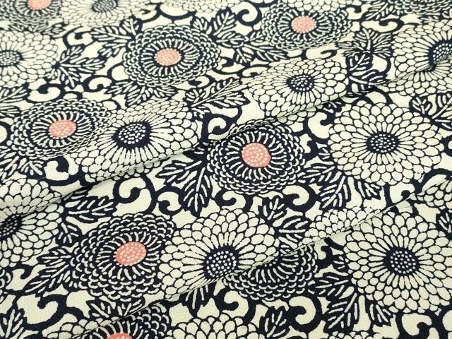 Heiwaya Kimono Fine Pattern Pongee Silk - Used /assistant