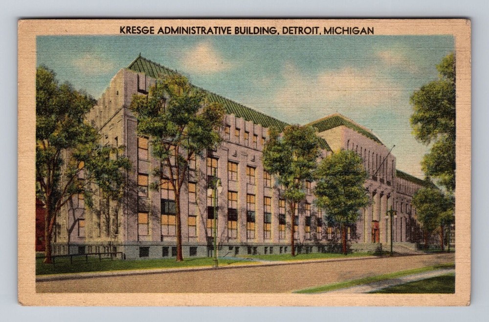Michigan MI Detroit Kresge Administrative Building Vintage Postcard