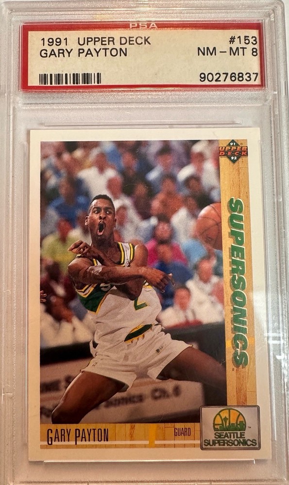 1991-92 Upper Deck Gary Payton #153 PSA 8 Gem Mint Basketball Card