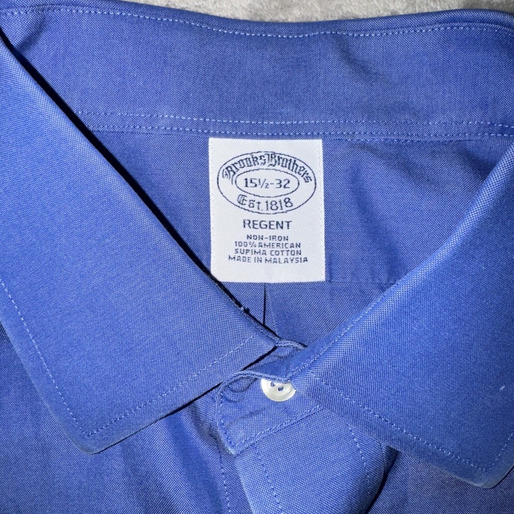 Brooks Brothers Men’s Button Up Shirt Long Sleeve Blue 15.5 32 Regent Cotton