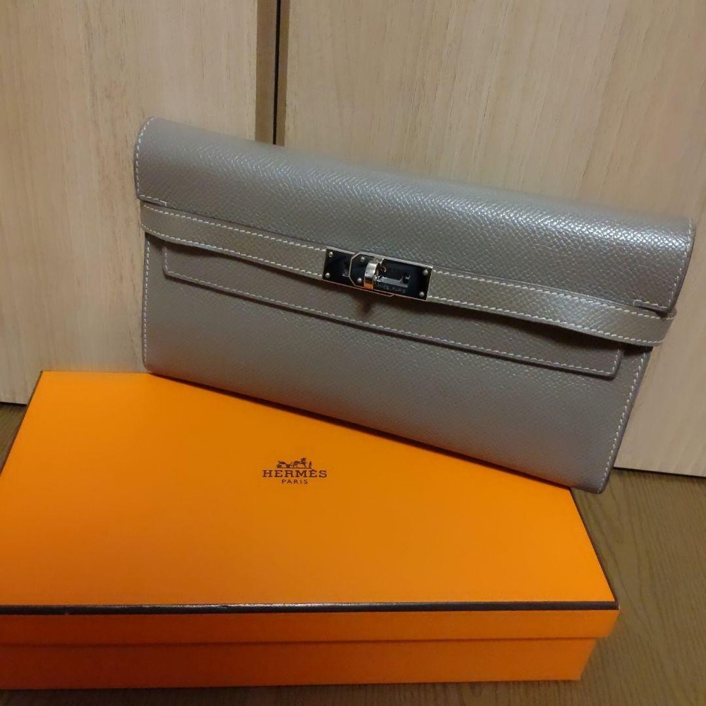 HERMES long wallet Kelly wallet (Etoupe)