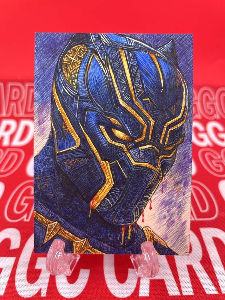 GGC Studio Marvel Black Panther Close-up Artist Hand Drawn Auto Sketch Card 1/1