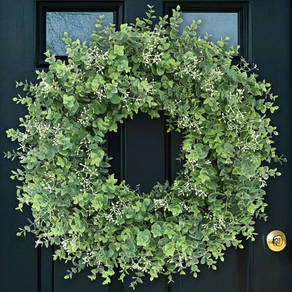 26 Inch Large Artificial Eucalyptus Wreath for Front Door Decor