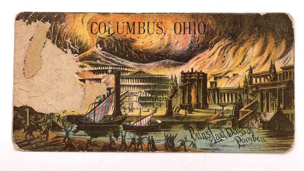 Columbus OH Last Days of Pompeii Fireworks Advertising Trade Card
