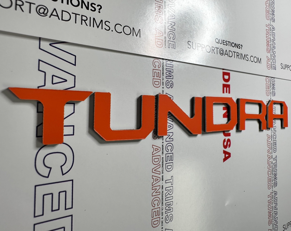 ORANGE DASHBOARD LETTERS FOR TUNDRA 2022 2023 2024 2025 DASH INSERT NOT DECALS