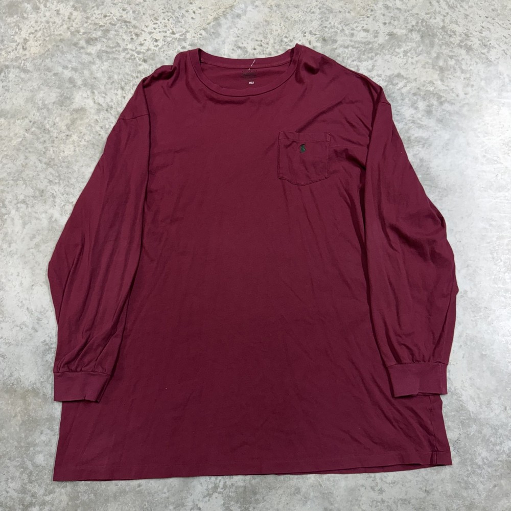 Polo Ralph Lauren Shirt Mens 3XLT Red Long Sleeve Pocket Tee Big & Tall Logo