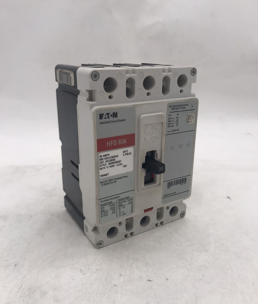 HOUSTON STOCK NEW EATON HFD3030 TYPE HFD 30 AMP 600V FREE 2 DAY AIR BUY NOW