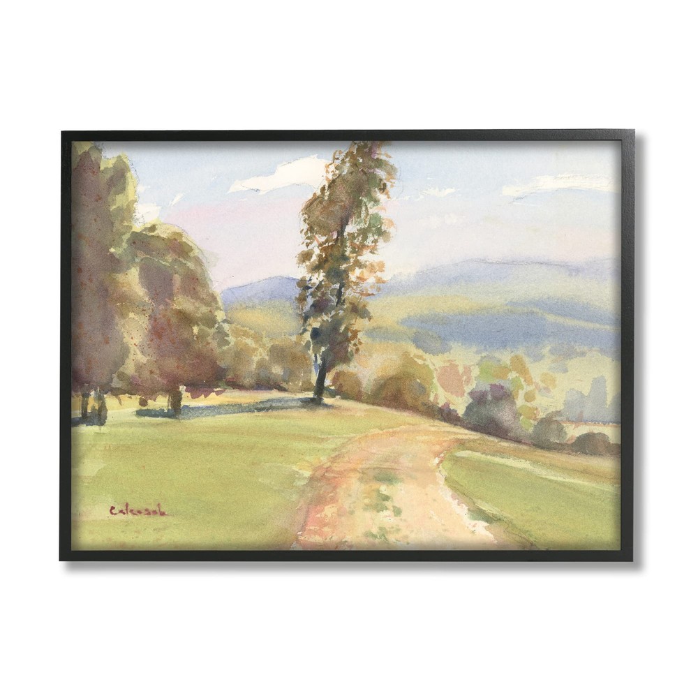Downhill Country Landscape Impressionist Foliage Art by St