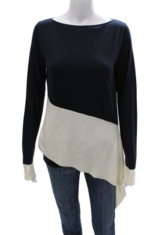 Worth New York Womens Blue Wool Tunic Sweater Boat Neck Long Sleeve Size SFree Shipping in US $100+ Orders | $6.95 Orders Below