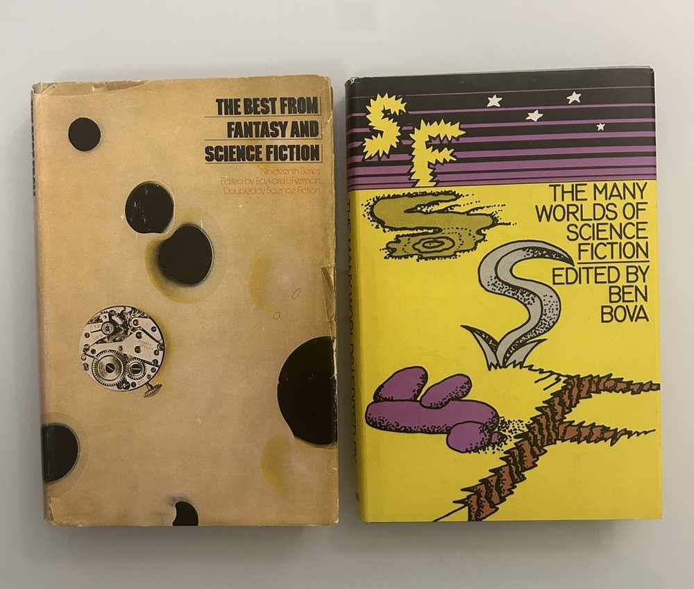 Lot of 2 Science Fiction Hardcover BCE sci-fi anthology Ellison/Wolfe/Malzberg