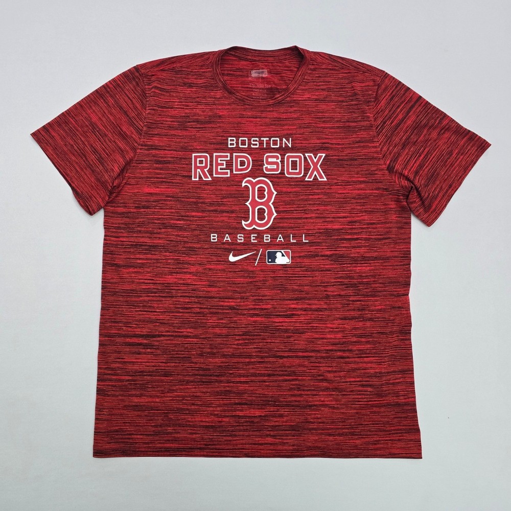 Nike Boston Red Sox Baseball Dri-FIT T-Shirt Mens XL Red Space Dye MLB Athletic