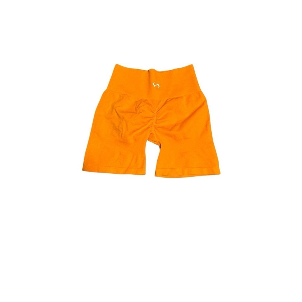 Tlf Countouring Sculpt Seamless Scrunch Butt Shorts Orange Burst Size Small