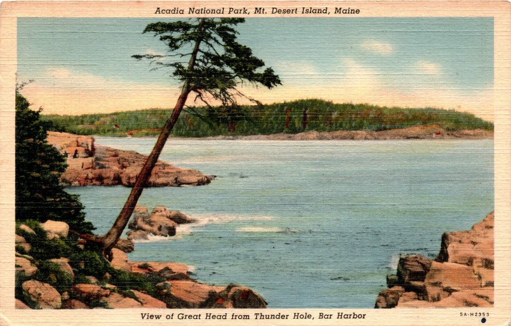 Acadia National Park, Mt. Desert Island, Maine, Thunder Hole, Bar Postcard-image