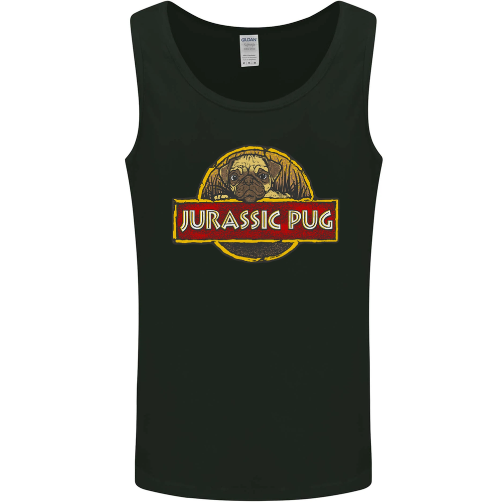 Jurassic Pug Dino Parody Graphic Vest Tank Top for Men