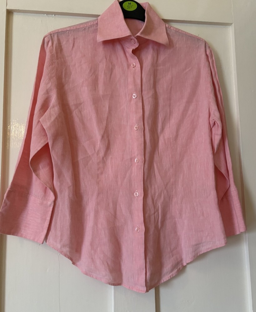 New Pink Linen 3/4 Sleeve Shirt by Brace Essentials UK Size 12