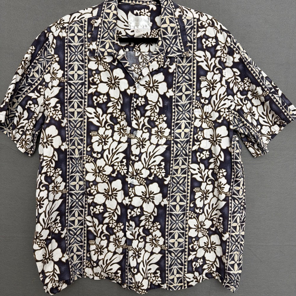VTG Koko Head Hawaiian Tropical Shirt Men's  XL Floral SS  Button Relaxed