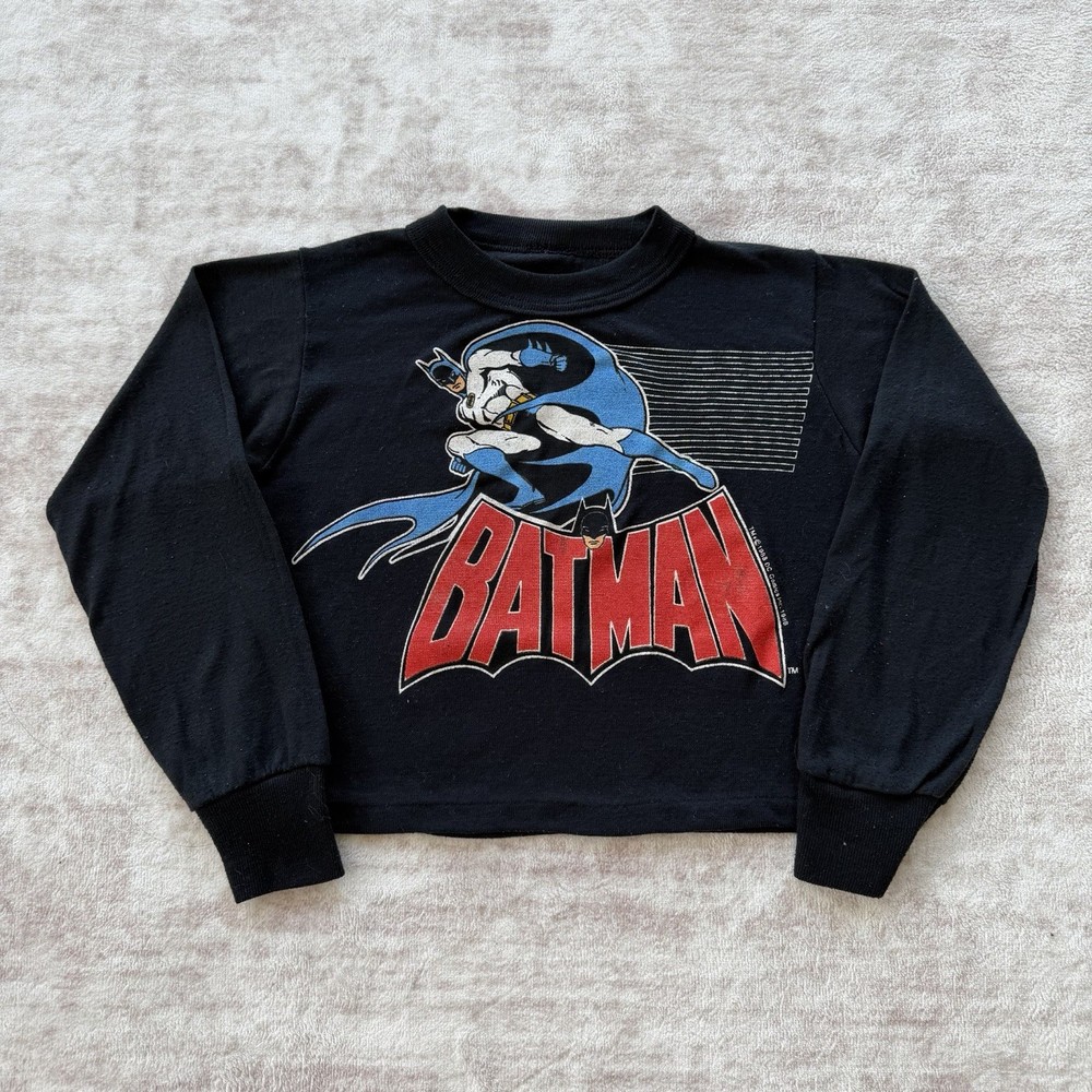 Vintage Batman Long Sleeve Shirt Youth Boys DC Comics