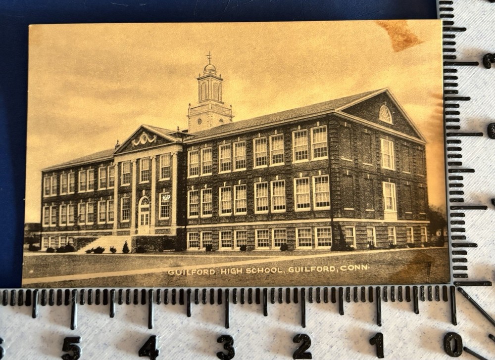 VTG 1900s Postcard Guilford CT Connecticut High School Building