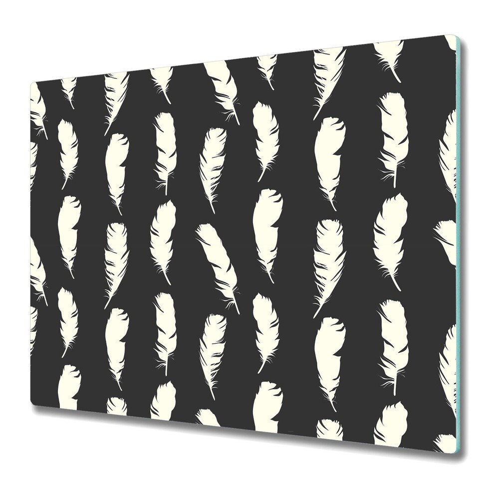 Glass Chopping Cutting Board Feathers White feathers Bird feathers 60x52