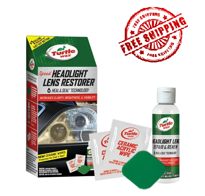 Turtle Wax New Speed Headlight Lens Restorer Kit, Heal and Seal