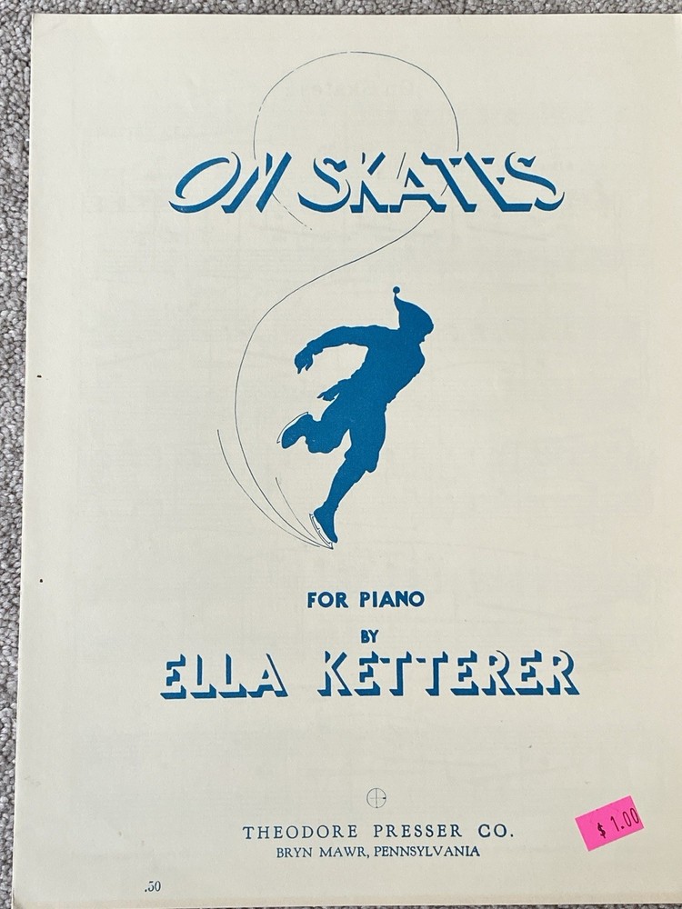 1935 ON SKATES Sheet Music PIANO SOLO by Ella Ketterer