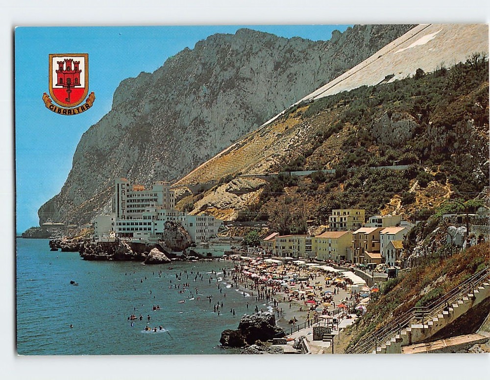 Postcard Aerial View Catalan Bay Gibraltar British Overseas Territory