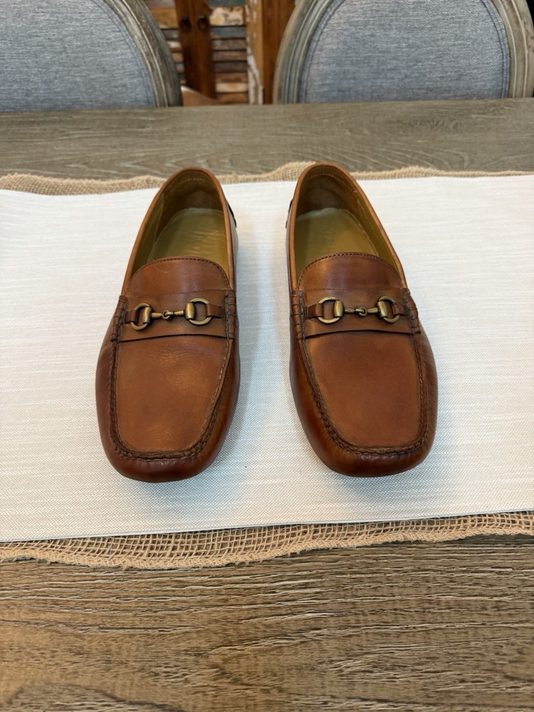 Cole Haan Men's Brown Leather Slip-On Loafers Square Toe US 12 M C09298