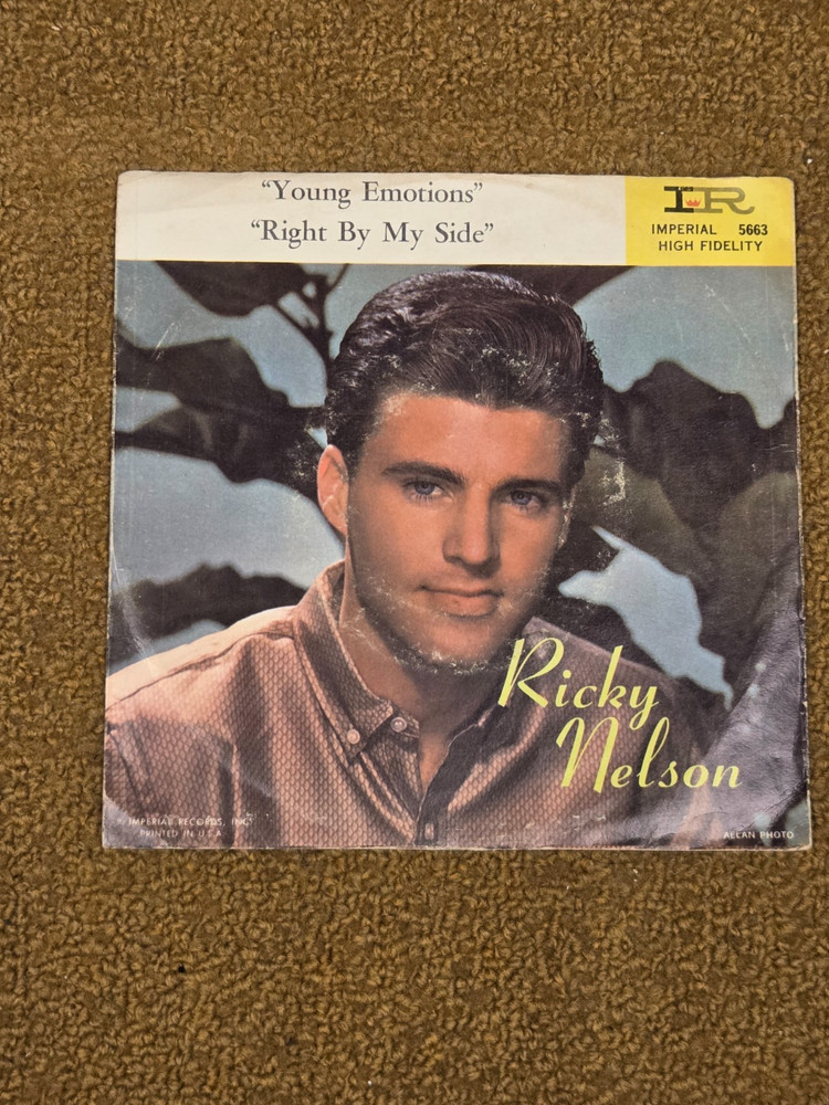 45 RPM  Ricky Nelson IMPERIAL 563 Young Emotions w/ PS VG++