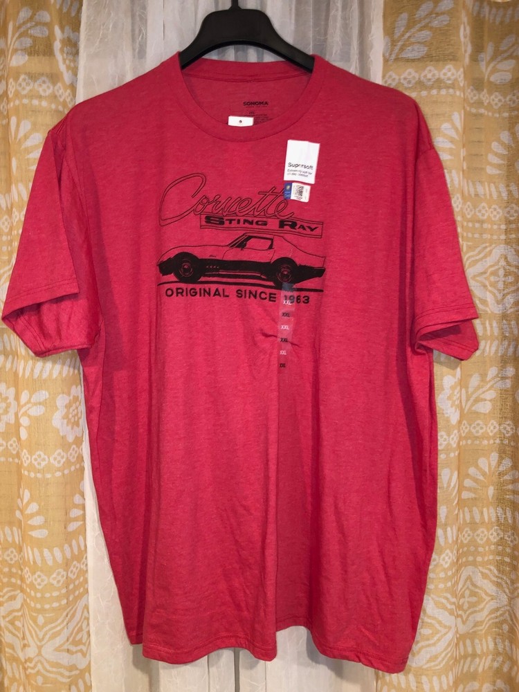 Sonoma GM Corvette Sting Ray Chevrolet 1963 Classic Mens T-Shirt Size 2X