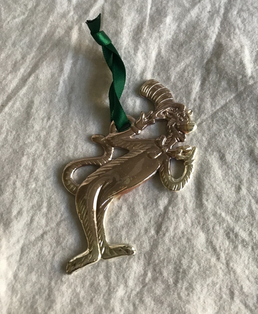 Dr Seuss Cat In The Hat THE MISCHIEVIOUS 2003 Silver Plated Ornament Burger King