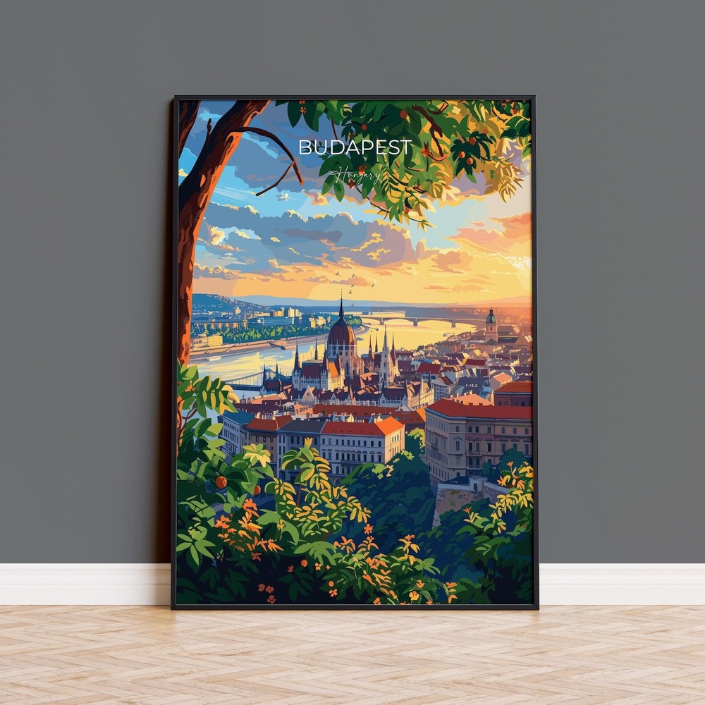 Budapest Travel Poster Wall Art Travel Print Of Budapest Budapest Art Lovers