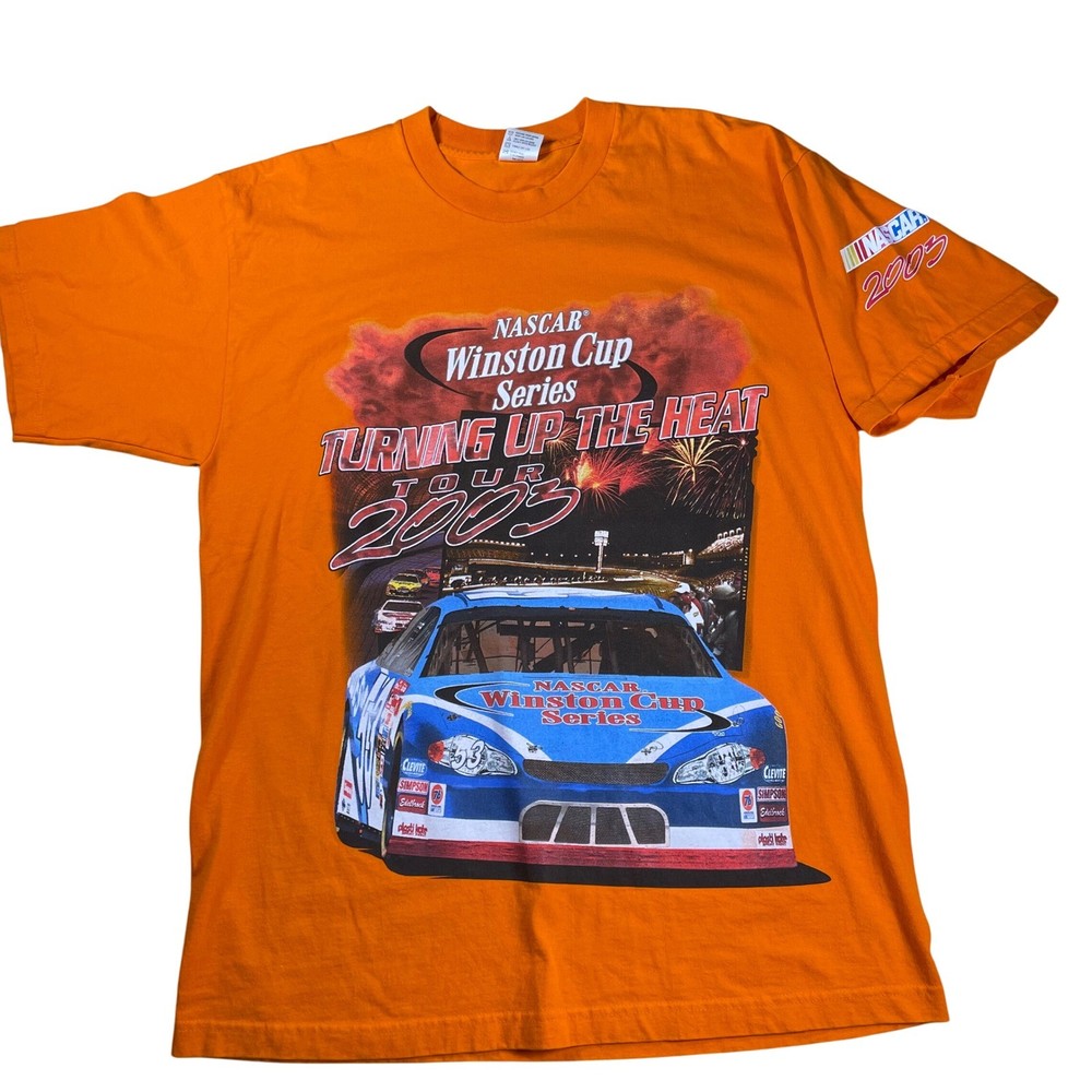 Vintage Y2k NASCAR T Shirt Mens XL Winston Cup Series 2003 Tour Orange Graphic