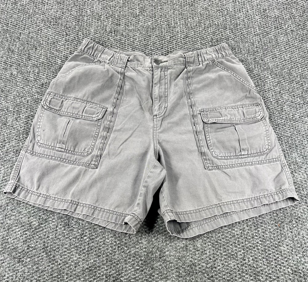 Croft & Barrow Cargo Shorts Mens 36 Gray Cotton Fishing Outdoors Hiking