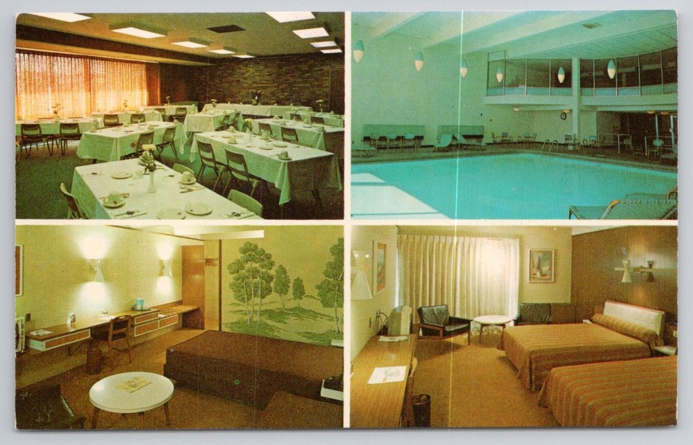 Howard Johnson's Motor Lodge Urbana Illinois Restaurant Pool Room Postcard