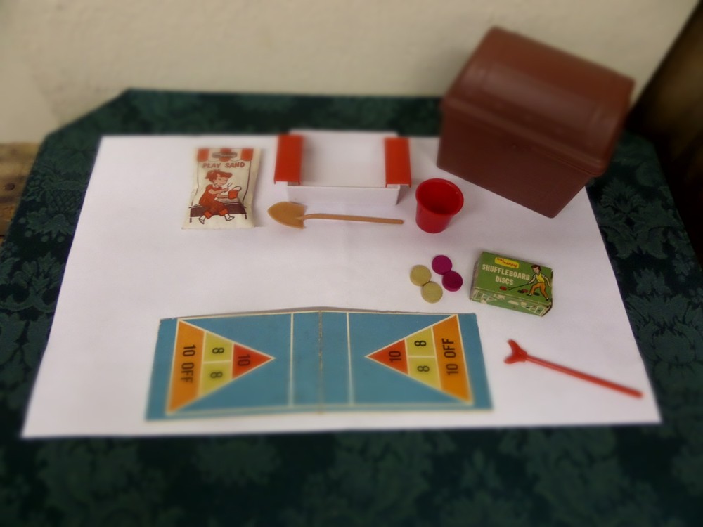 Vintage My Merry Shuffleboard Game and Sandbox Sets + Chest