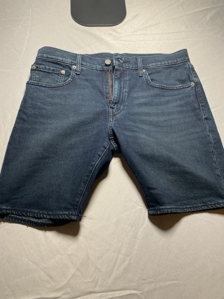 Levi's Premium 412 Slim Fit Denim Shorts Men's Size 32 Dark Wash Stretch
