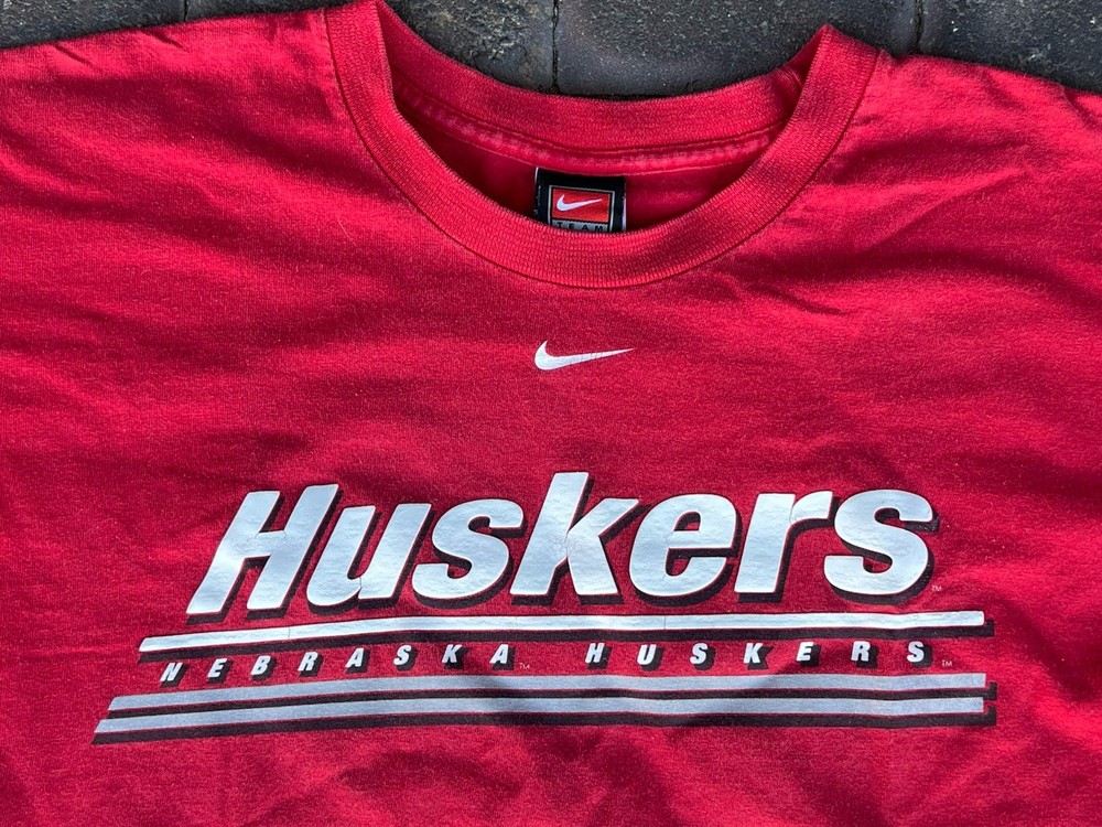 Vintage Nike 90s Nebraska Huskers Short Sleeve T-Shirt Mens Size XXL Double Side