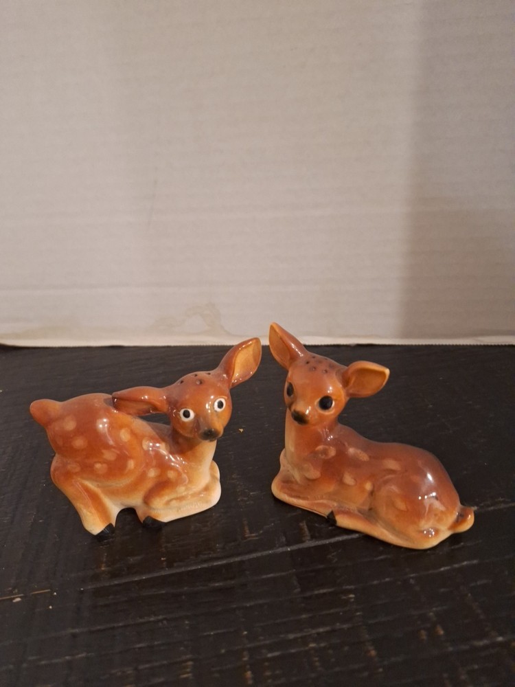 Vintage Salt and Pepper Shakers Deer Made In Japan