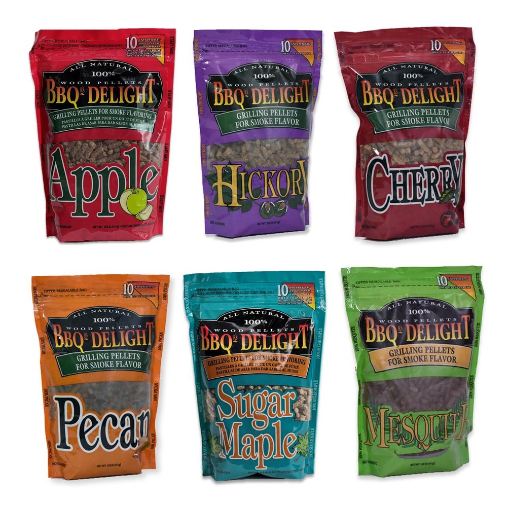 Wood Smoking Pellets - Super Smoker Variety Value Pack - 1 Lb. Bag - Apple, H...