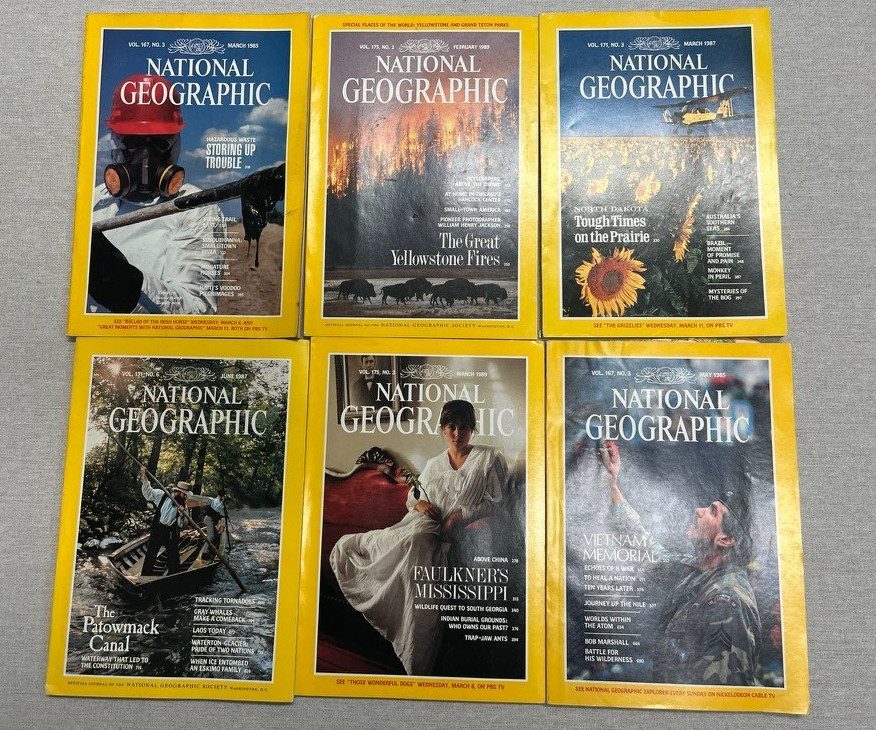 Vintage 1980s National Geographic Magazine Lot of 6 Places Travel Culture