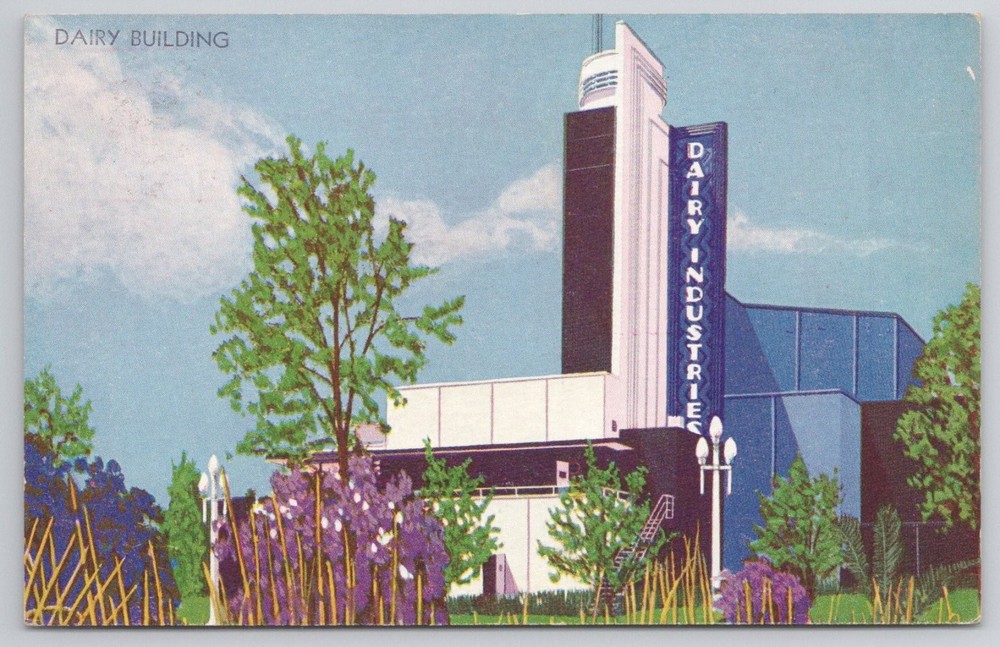 1933 Chicago World's Fair Century of Progress Dairy Building Postcard