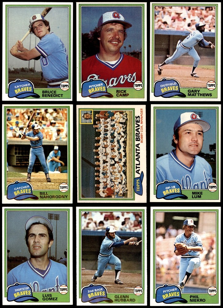 1981 Topps Braves Almost Complete Team Set 7 - NM 7260924 (24 / 25 cards)