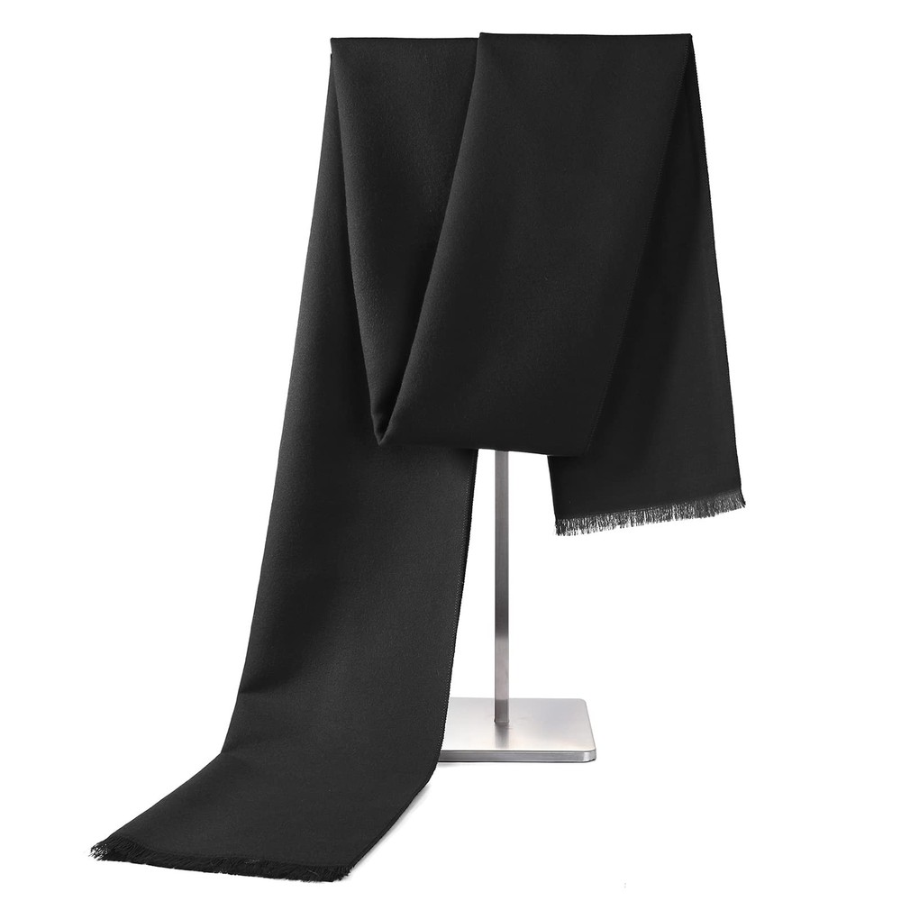 Men's Soft Cashmere-Like Winter Scarf with Tassels for Fall & Winter Warmth